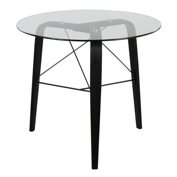 Trilogy Black Wood Round Glass Top Dinette Table 6