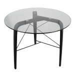 Trilogy Black Wood Round Glass Top Dinette Table