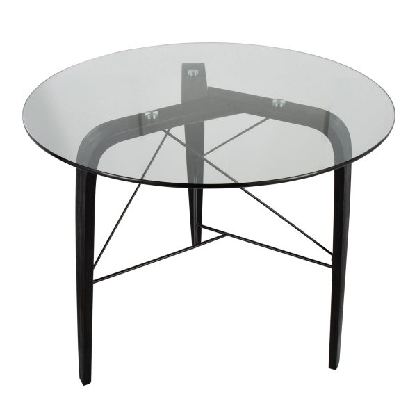 Trilogy Black Wood Round Glass Top Dinette Table 7