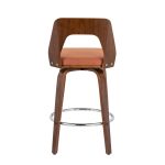 Trilogy Orange Fabric Walnut Mid-Century Modern Counter Stools (Set of 2) 15 Trilogy Orange Fabric Walnut Mid-Century Modern Counter Stools (Set of 2)