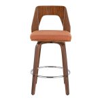 Trilogy Orange Fabric Walnut Mid-Century Modern Counter Stools (Set of 2) 16 Trilogy Orange Fabric Walnut Mid-Century Modern Counter Stools (Set of 2)