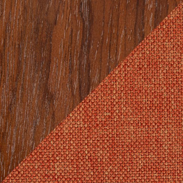 Trilogy Orange Fabric Walnut Mid Century Modern Counter Stools Set of 2 8