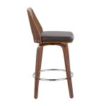 Trilogy Walnut Brown Faux Leather Mid-Century Modern Counter Stools (Set of 2)