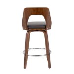 Trilogy Walnut Brown Faux Leather Mid-Century Modern Counter Stools (Set of 2)