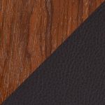 Trilogy Walnut Brown Faux Leather Mid-Century Modern Counter Stools (Set of 2)