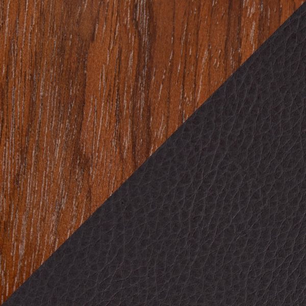 Trilogy Walnut Brown Faux Leather Mid Century Modern Counter Stools Set of 2 8