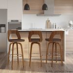 Trilogy Walnut and Brown Mid-Century Modern Barstools (Set of 2) 14 Trilogy Walnut and Brown Mid-Century Modern Barstools (Set of 2)
