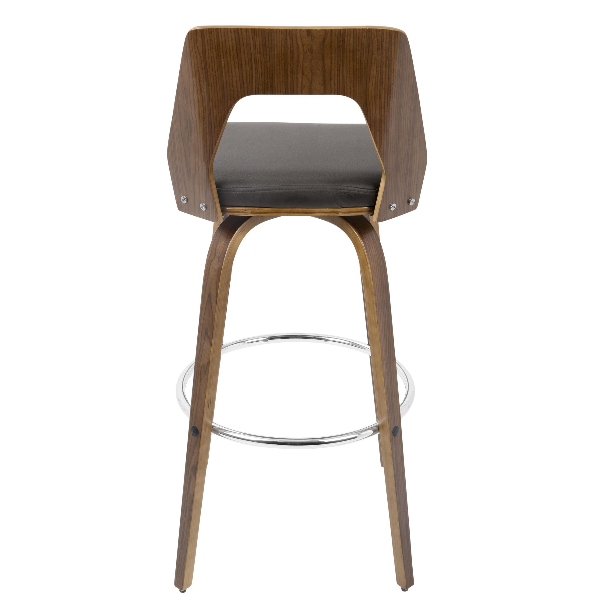 Trilogy Walnut and Brown Mid-Century Modern Barstools (Set of 2) 9 Trilogy Walnut and Brown Mid-Century Modern Barstools (Set of 2) - Image 9