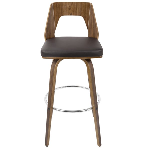 Trilogy Walnut and Brown Mid Century Modern Barstools Set of 2 9