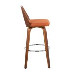 Trilogy Walnut and Orange Mid-Century Modern Barstools (Set of 2) 15 Trilogy Walnut and Orange Mid-Century Modern Barstools (Set of 2)