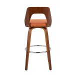Trilogy Walnut and Orange Mid-Century Modern Barstools (Set of 2) 17 Trilogy Walnut and Orange Mid-Century Modern Barstools (Set of 2)