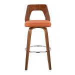 Trilogy Walnut and Orange Mid-Century Modern Barstools (Set of 2) 18 Trilogy Walnut and Orange Mid-Century Modern Barstools (Set of 2)