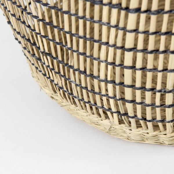 Triopas 15.7L x 15.7W x 13.4H Set of 3 Medium Brown Seagrass Round Basket W Handles 7