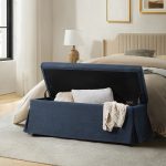Trista Indigo Farmhouse Storage Bench with Removable Slipcover 7 Trista Indigo Farmhouse Storage Bench with Removable Slipcover