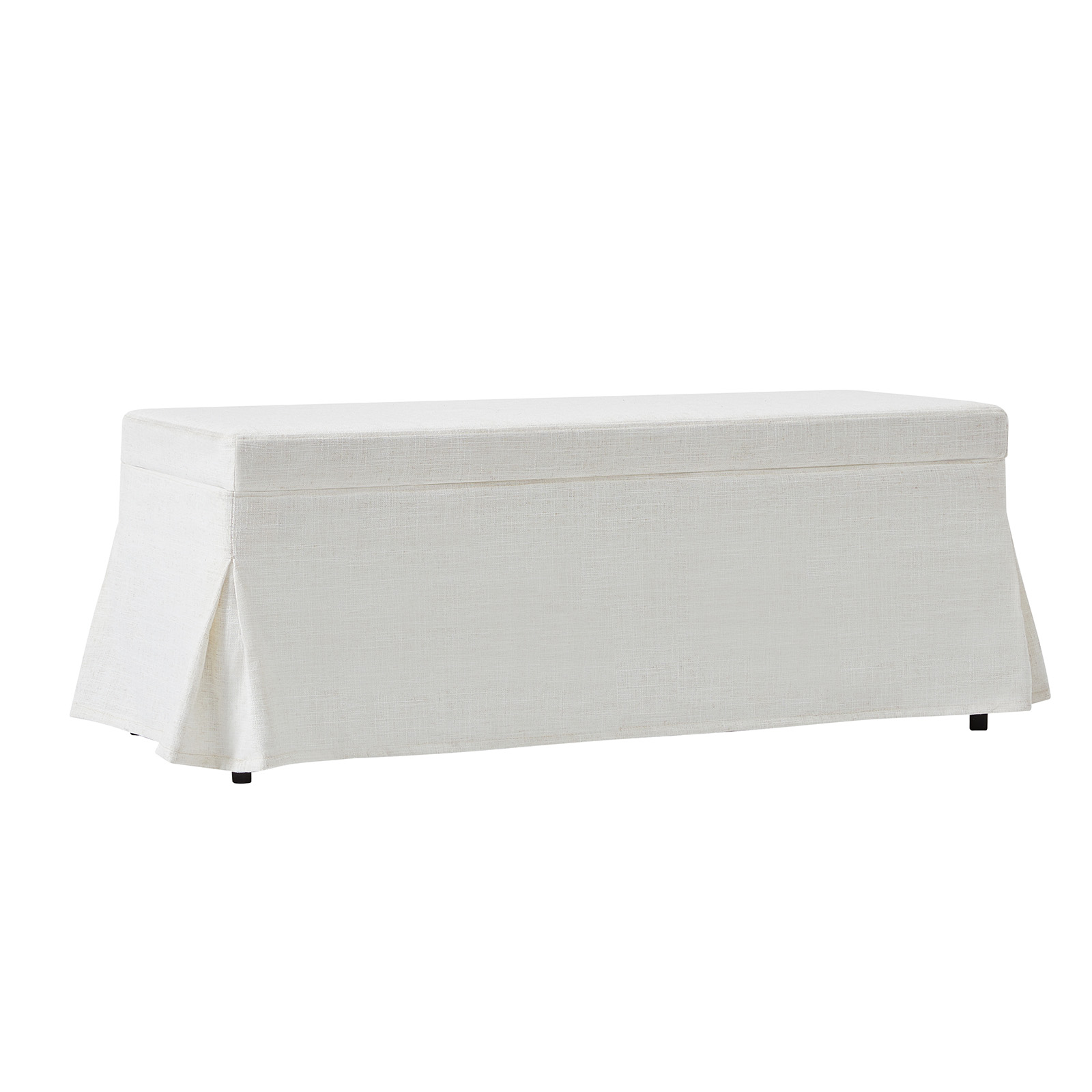 Trista Ivory Farmhouse Storage Bench with Removable Slipcover 1 Trista Ivory Farmhouse Storage Bench with Removable Slipcover