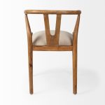 Trixie Cream Fabric Seat Brown Wood Frame Dining Chair