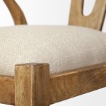 Trixie Cream Fabric Seat Brown Wood Frame Dining Chair