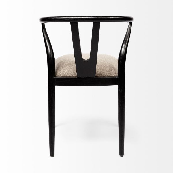 Trixie I Black Wooden Base Linen Seat Dining Chair 7