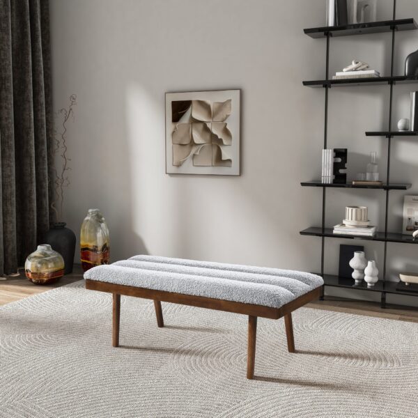 TroniLightGreyBoucleBench 4