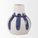 Truett White w/ Blue Stripes Ceramic Jug Vase