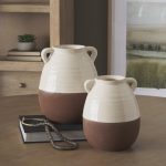 Tryna Small Beige w/ Matte Brown Ceramic Vase