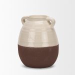 Tryna Small Beige w/ Matte Brown Ceramic Vase