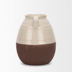 Tryna Small Beige w/ Matte Brown Ceramic Vase