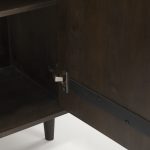 Tucker Dark Brown Wood w/ Carved Arch Pattern 2 Door Cabinet