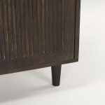 Tucker Dark Brown Wood w/ Carved Arch Pattern 2 Door Cabinet