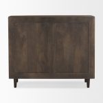 Tucker Dark Brown Wood w/ Carved Arch Pattern 2 Door Cabinet