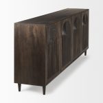 Tucker Dark Brown w/ Carved Arch Pattern 4 Door Sideboard