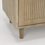 Tucker Light Brown Wood w/ Carved Arch Pattern 2 Door Accent Cabinet