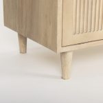 Tucker Light Brown Wood w/ Carved Arch Pattern 4 Door Sideboard