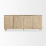 Tucker Light Brown Wood w/ Carved Arch Pattern 4 Door Sideboard