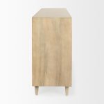 Tucker Light Brown Wood w/ Carved Arch Pattern 4 Door Sideboard