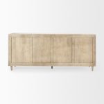 Tucker Light Brown Wood w/ Carved Arch Pattern 4 Door Sideboard
