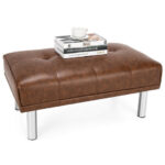 Tufted Ottoman Bench with Stainless Steel Legs for Living Room 25 Tufted Ottoman Bench with Stainless Steel Legs for Living Room