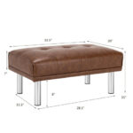 Tufted Ottoman Bench with Stainless Steel Legs for Living Room 26 Tufted Ottoman Bench with Stainless Steel Legs for Living Room