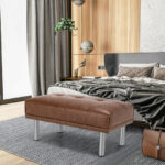Tufted Ottoman Bench with Stainless Steel Legs for Living Room 27 Tufted Ottoman Bench with Stainless Steel Legs for Living Room