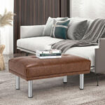 Tufted Ottoman Bench with Stainless Steel Legs for Living Room 22 Tufted Ottoman Bench with Stainless Steel Legs for Living Room