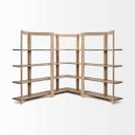 Turnbull I 42L x 16W x 72H Light Brown Wood Four Shelf Shelving Unit