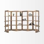Turnbull I 42L x 16W x 72H Light Brown Wood Four Shelf Shelving Unit