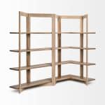 Turnbull I 42L x 16W x 72H Light Brown Wood Four Shelf Shelving Unit