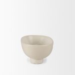Tyren Cream Glazed Decorative Oblong Ceramic Bowl