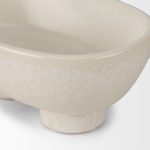 Tyren Cream Glazed Decorative Oblong Ceramic Bowl