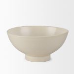 Tyren Cream Glazed Decorative Round Ceramic Bowl