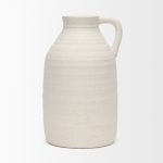 Tyrus Large Textured Matte White w/ Speckling Ceramic Vase