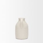 Tyrus Medium Textured Matte White w/ Speckling Ceramic Vase