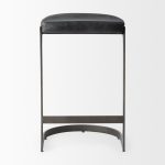 Tyson 17L x 18W x 28H Black Leather W/ Metal Frame Counter Stool