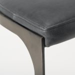 Tyson 17L x 18W x 28H Black Leather W/ Metal Frame Counter Stool